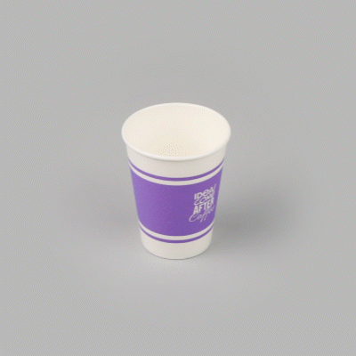 Restpresso 12 oz Purple Paper Insulated Hot Cup - Ideas Come After Coffee - 500 count box