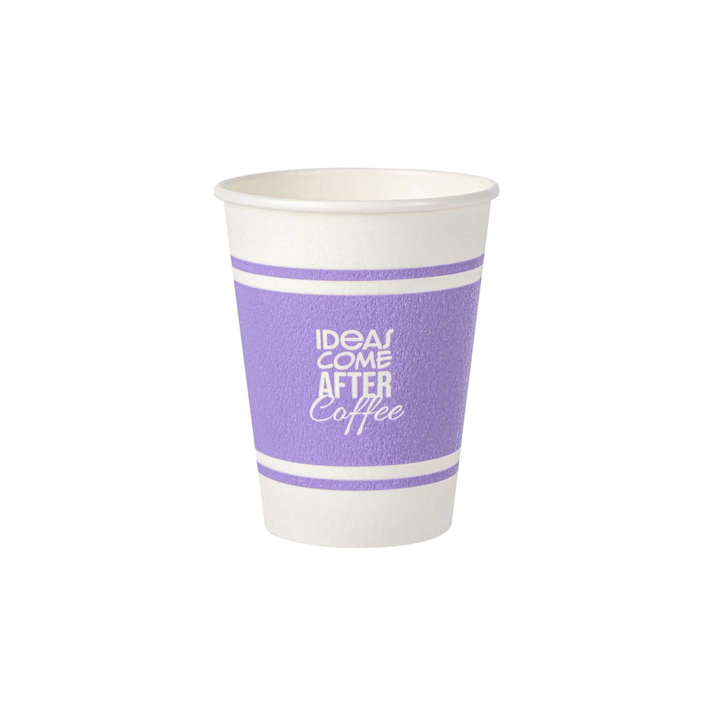 Restpresso 12 oz Purple Paper Insulated Hot Cup - Ideas Come After Coffee - 500 count box
