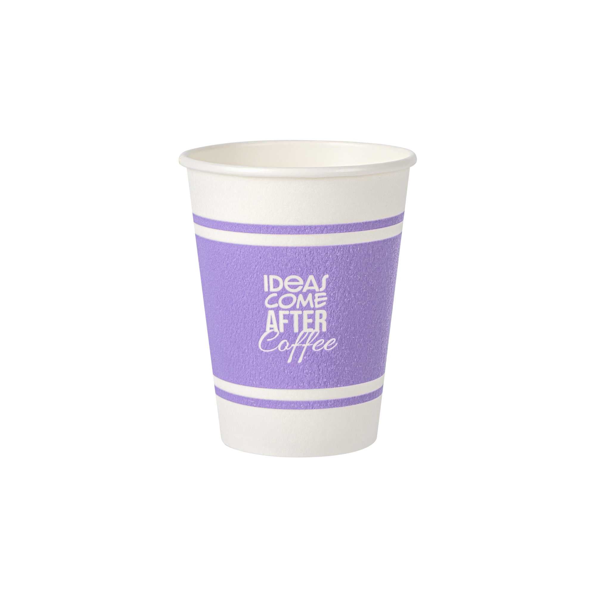 Restpresso 12 oz Purple Paper Insulated Hot Cup - Ideas Come After Coffee - 500 count box