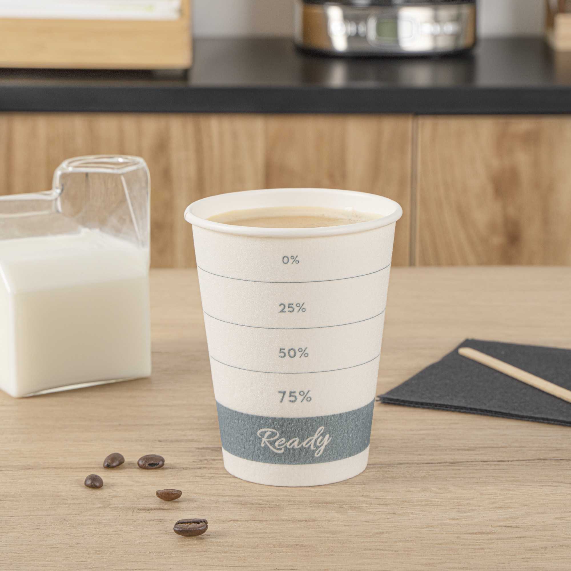Restpresso 12 oz Green Paper Insulated Hot Cup - Readiness Meter - 25 count box