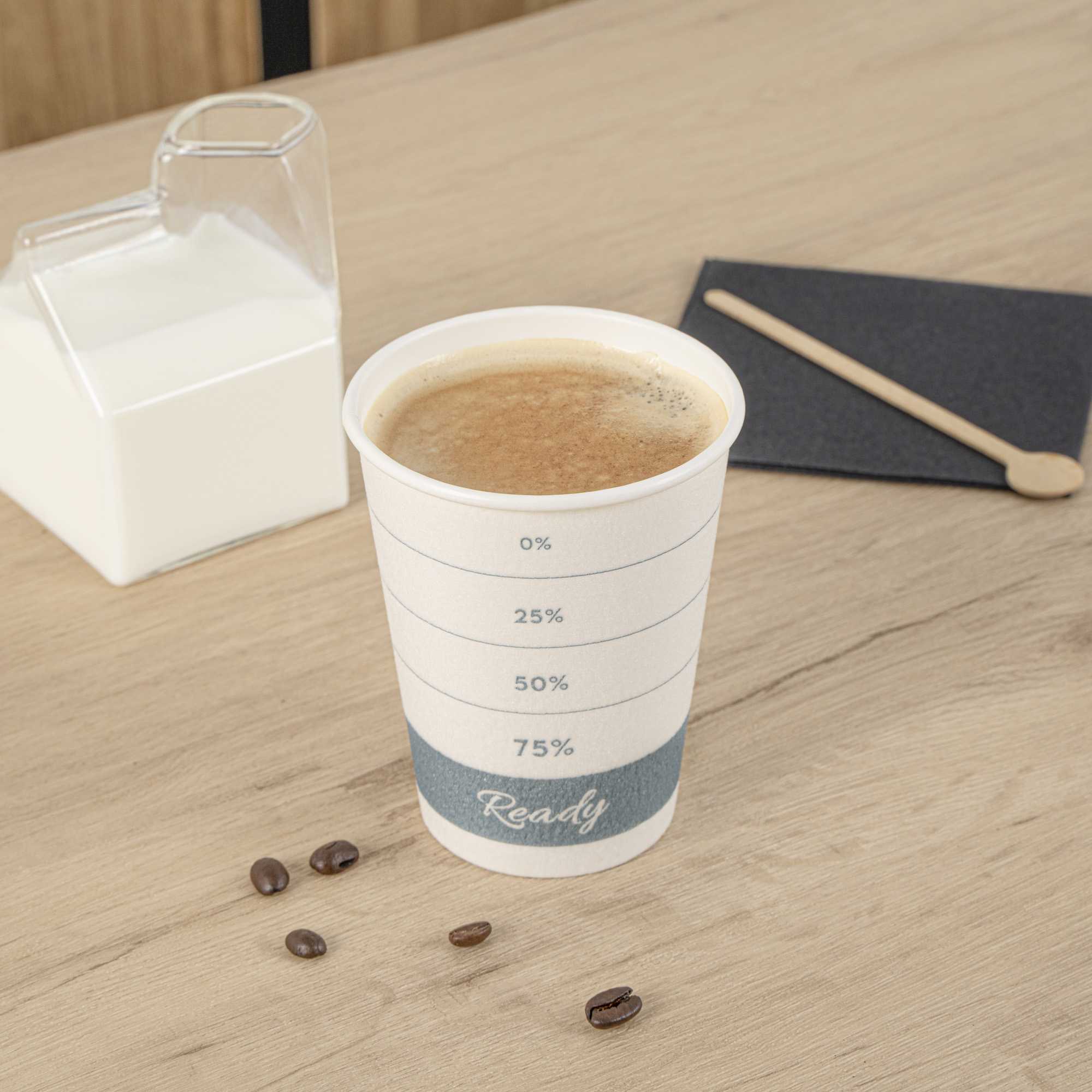 Restpresso 12 oz Green Paper Insulated Hot Cup - Readiness Meter - 25 count box