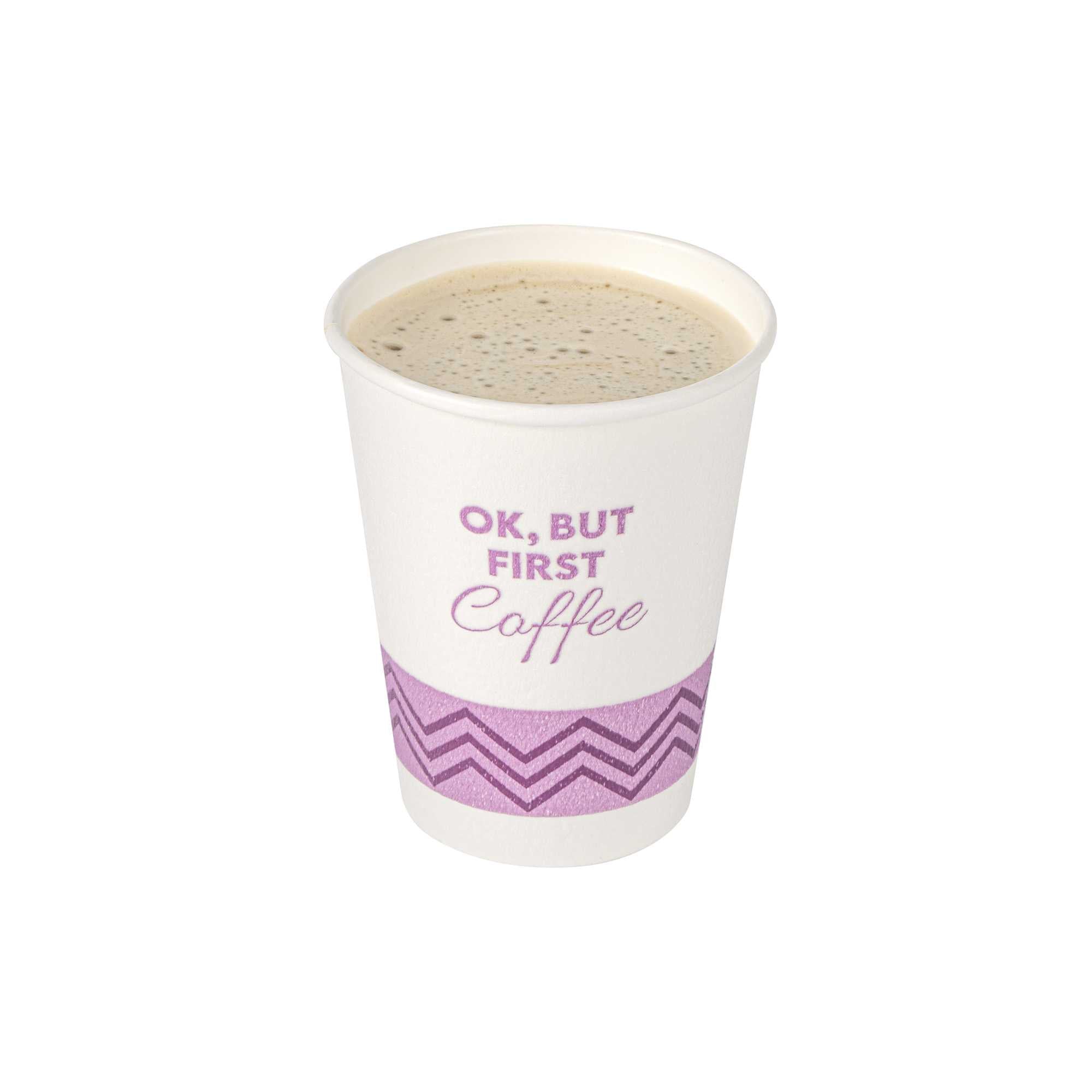 Restpresso 12 oz Pink Paper Insulated Hot Cup - Ok, But First Coffee - 500 count box
