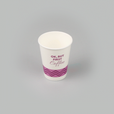 Restpresso 12 oz Pink Paper Insulated Hot Cup - Ok, But First Coffee - 500 count box