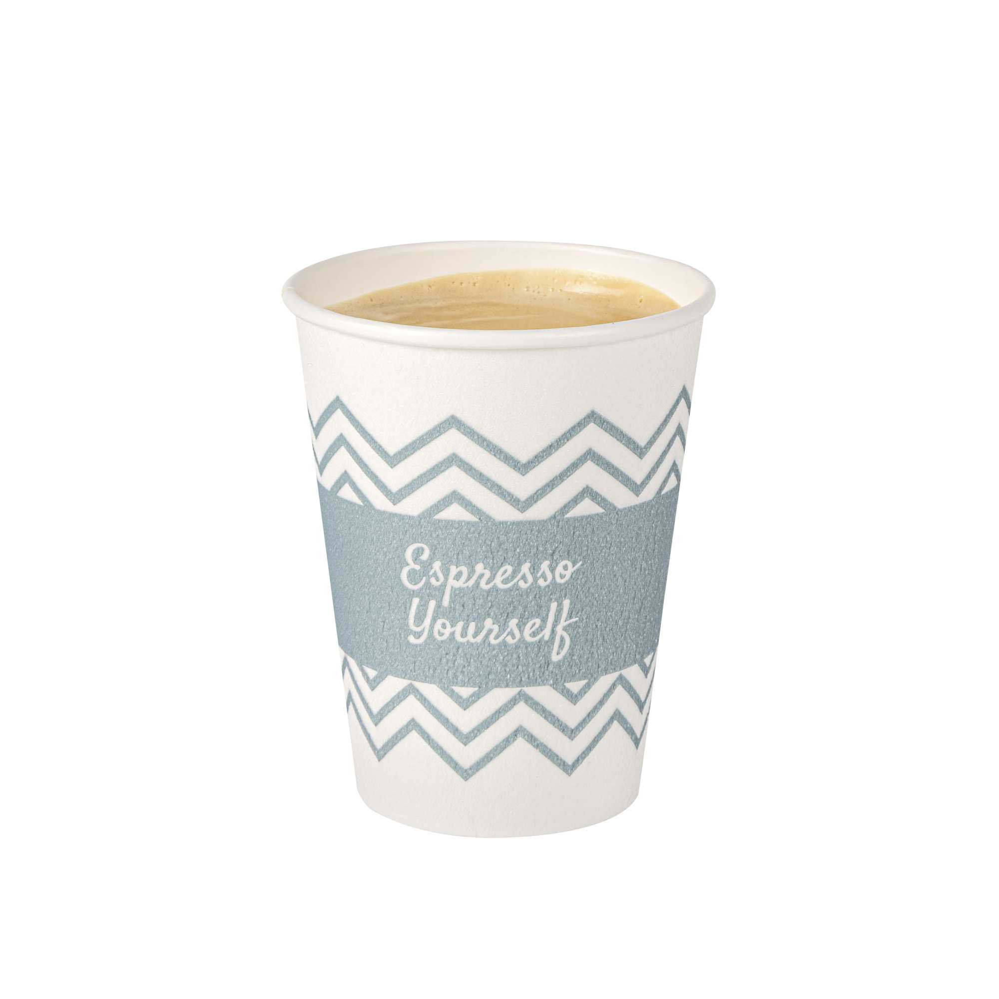 Restpresso 12 oz Blue Paper Insulated Hot Cup - Espresso Yourself - 25 count box