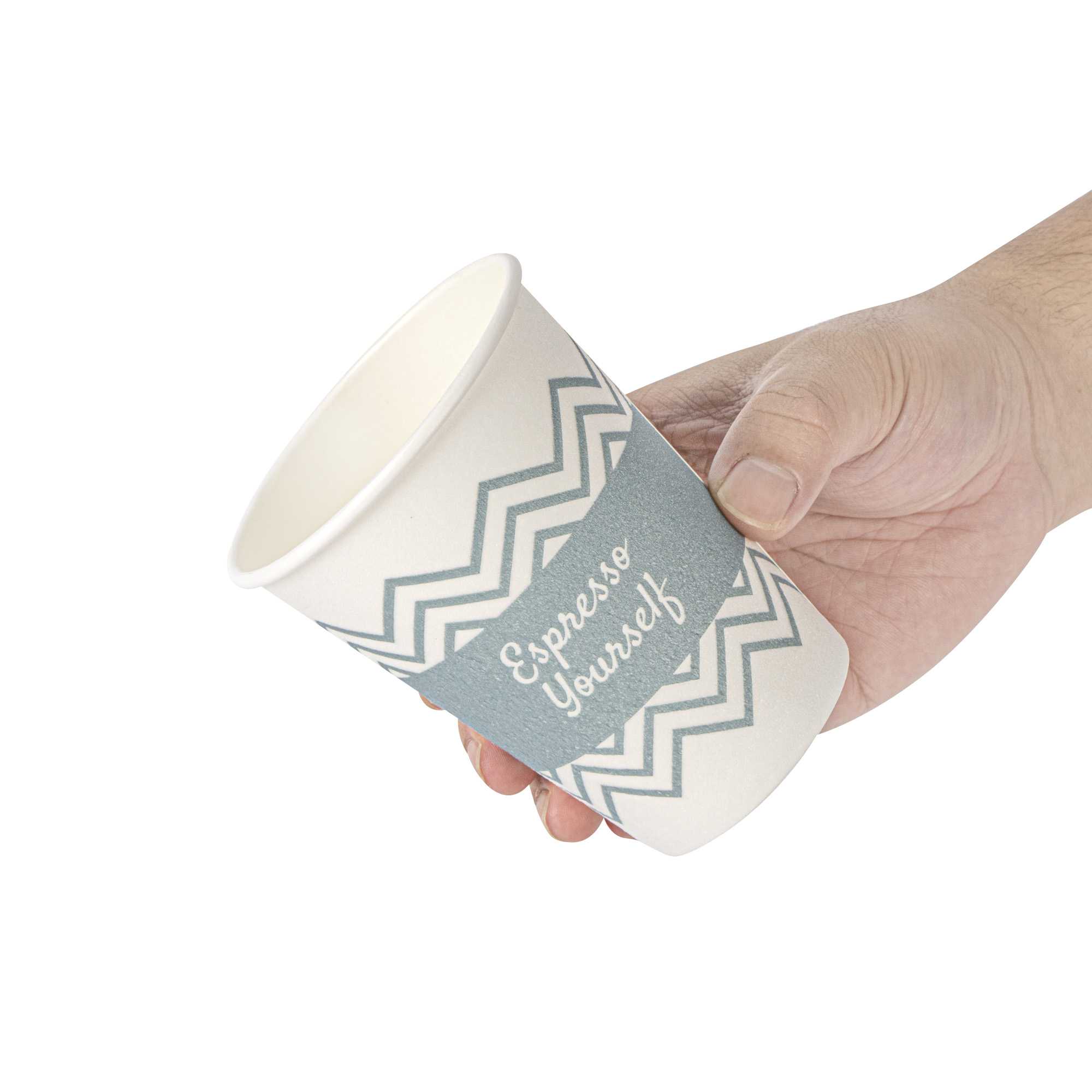 Restpresso 12 oz Blue Paper Insulated Hot Cup - Espresso Yourself - 25 count box