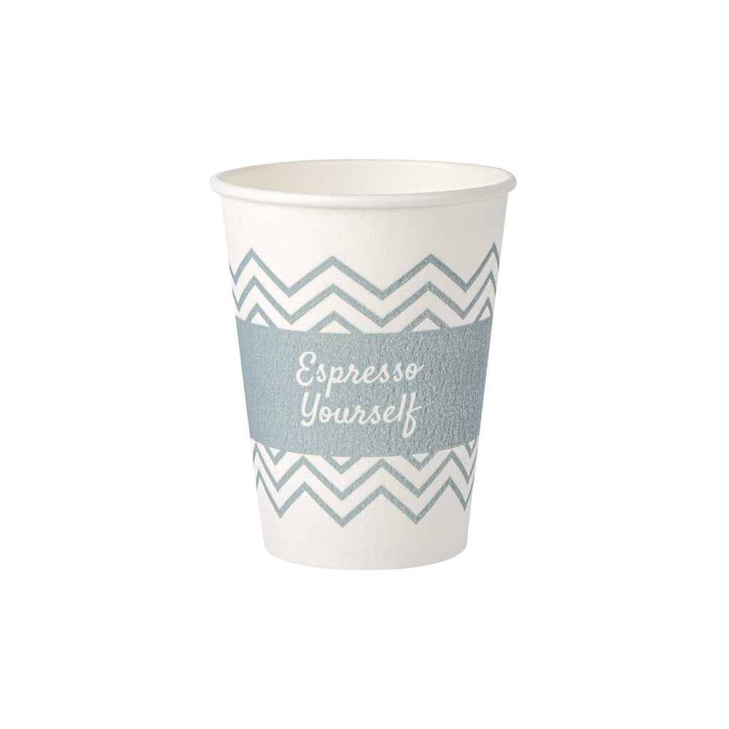 Restpresso 12 oz Blue Paper Insulated Hot Cup - Espresso Yourself - 25 count box