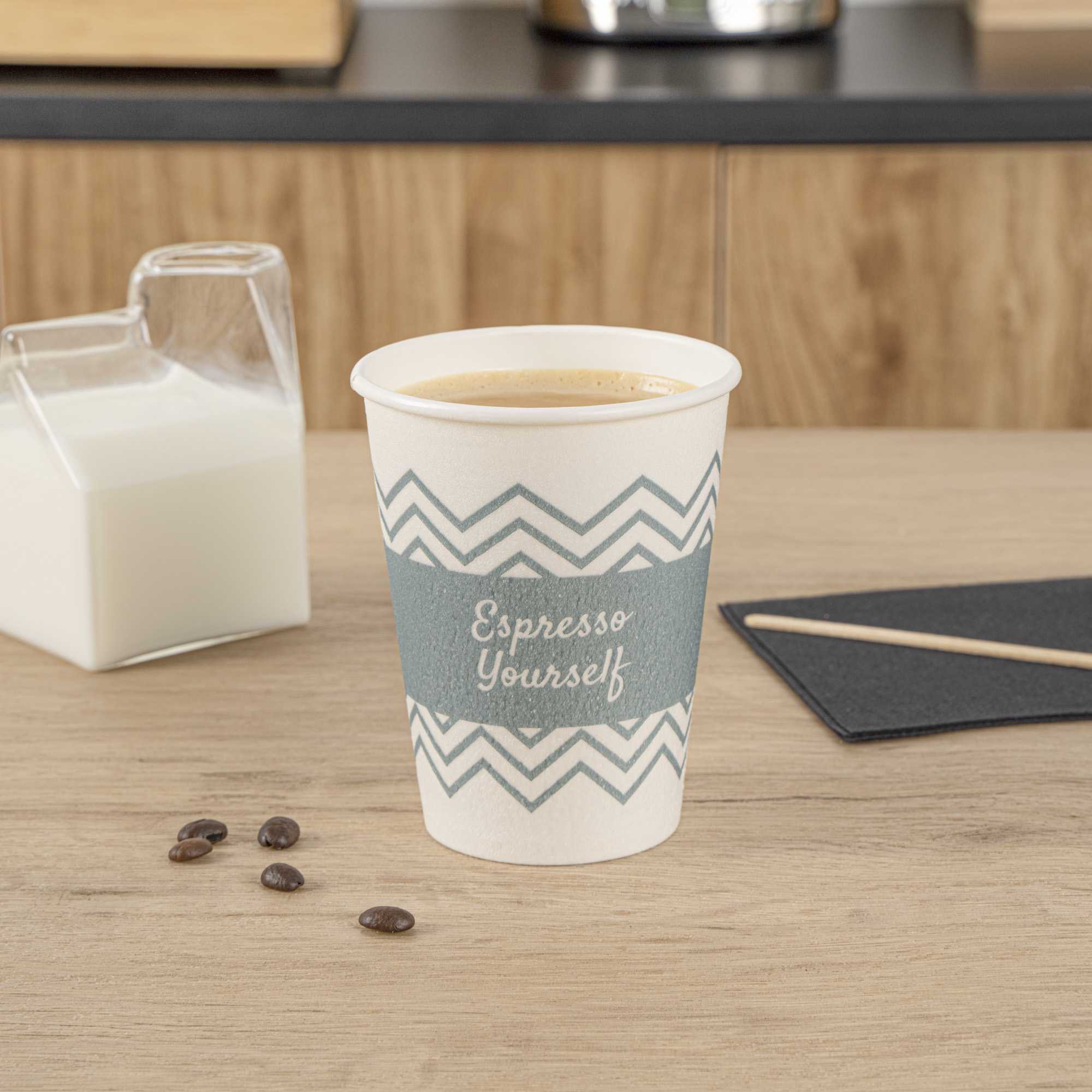 Restpresso 12 oz Blue Paper Insulated Hot Cup - Espresso Yourself - 500 count box