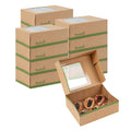 Sustain Rectangle Kraft Paper Auto-Popup Bakery Box - with PLA Lining and Window - 9" x 7" x 3" - 25 count box