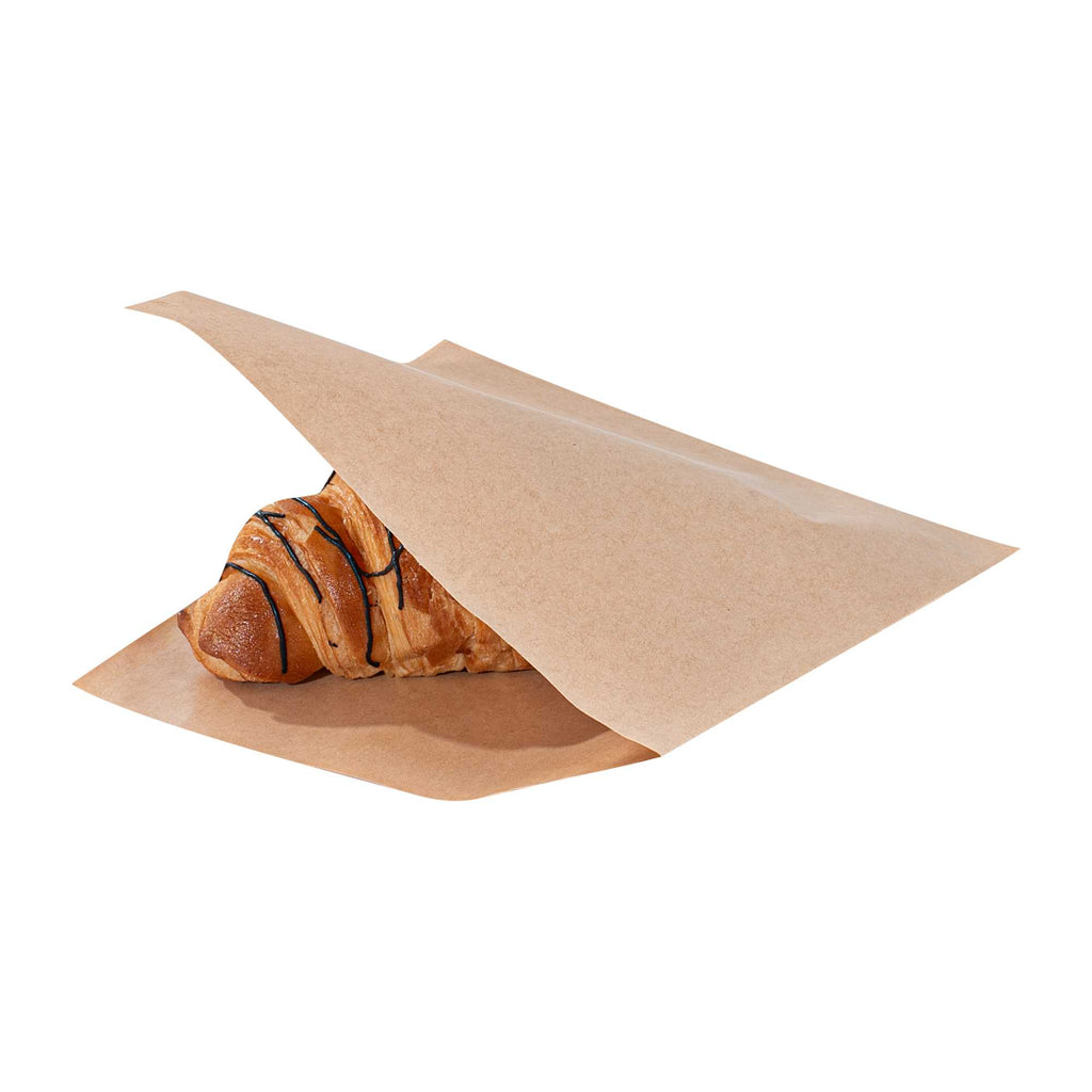 Bag Tek Kraft Paper Medium Double Open Bag - Greaseproof - 7" x 6 3/4" - 5000 count box