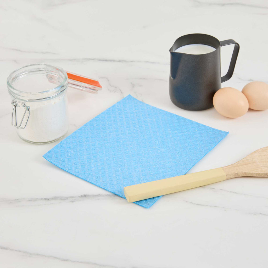 Clean Tek Professional Blue Reusable Swedish Dishcloth - Biodegradable - 6 3/4" x 7 3/4" - 10 count box