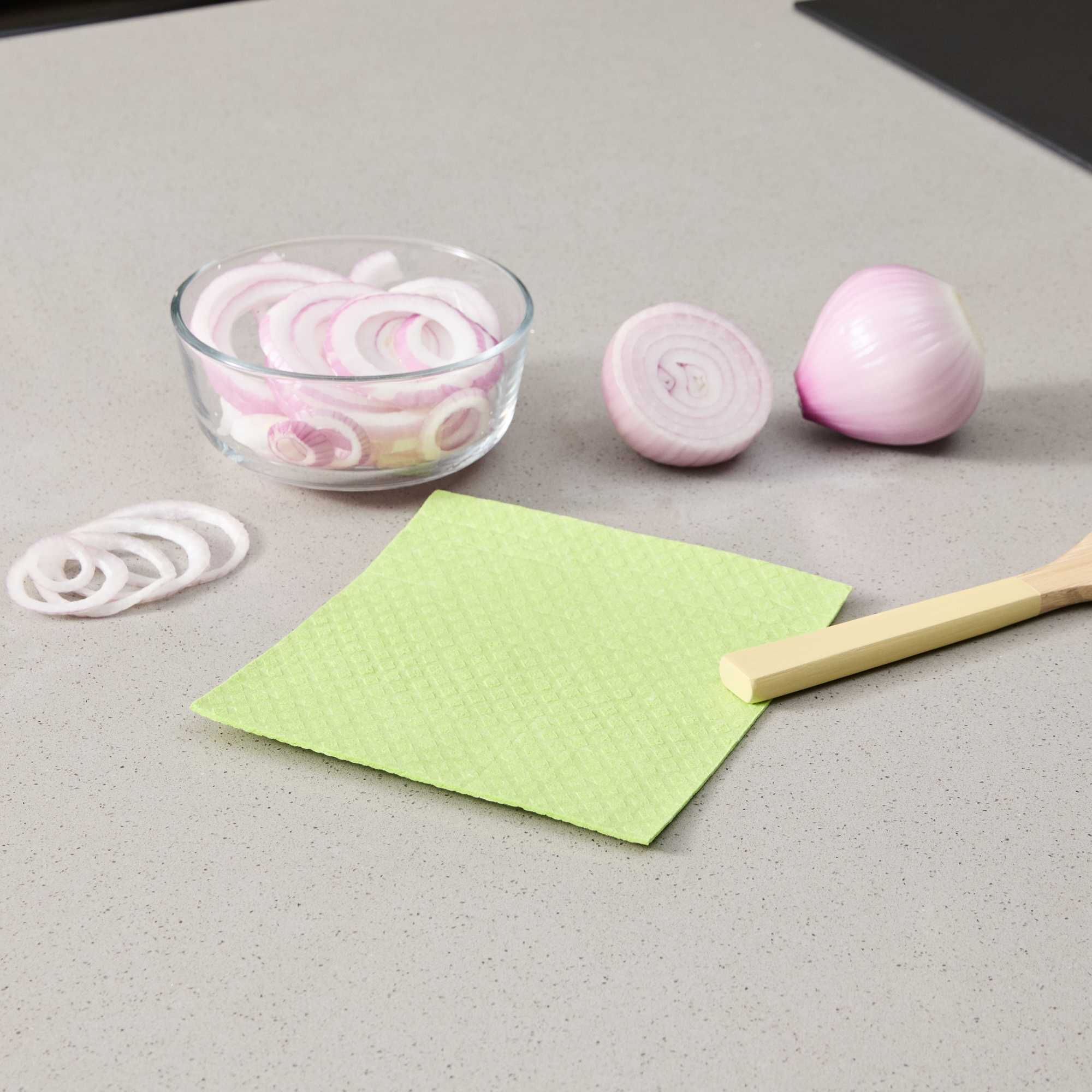 Clean Tek Professional Green Reusable Swedish Dishcloth - Biodegradable - 6 3/4" x 7 3/4" - 10 count box