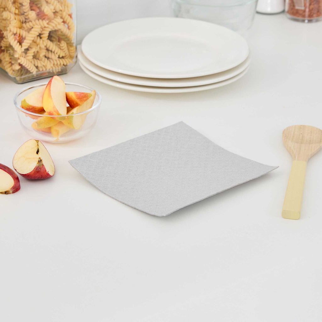 Clean Tek Professional Gray Reusable Swedish Dishcloth - Biodegradable - 6 3/4" x 7 3/4" - 10 count box