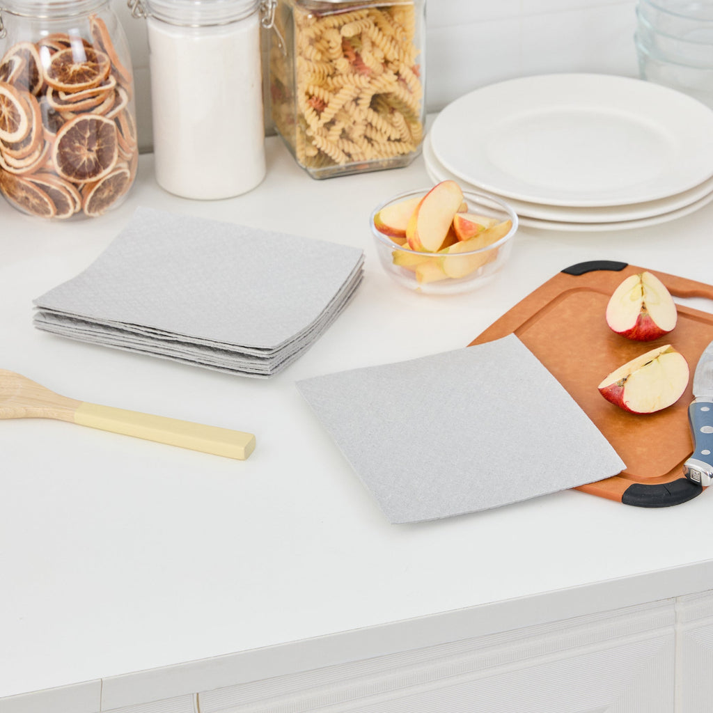 Clean Tek Professional Gray Reusable Swedish Dishcloth - 6 3/4" x 7 3/4" - 200 count box