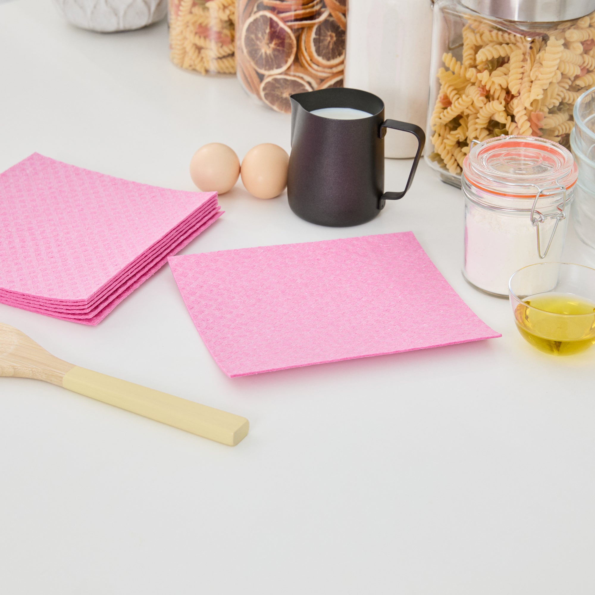 Clean Tek Professional Pink Reusable Swedish Dishcloth - 6 3/4" x 7 3/4" - 200 count box