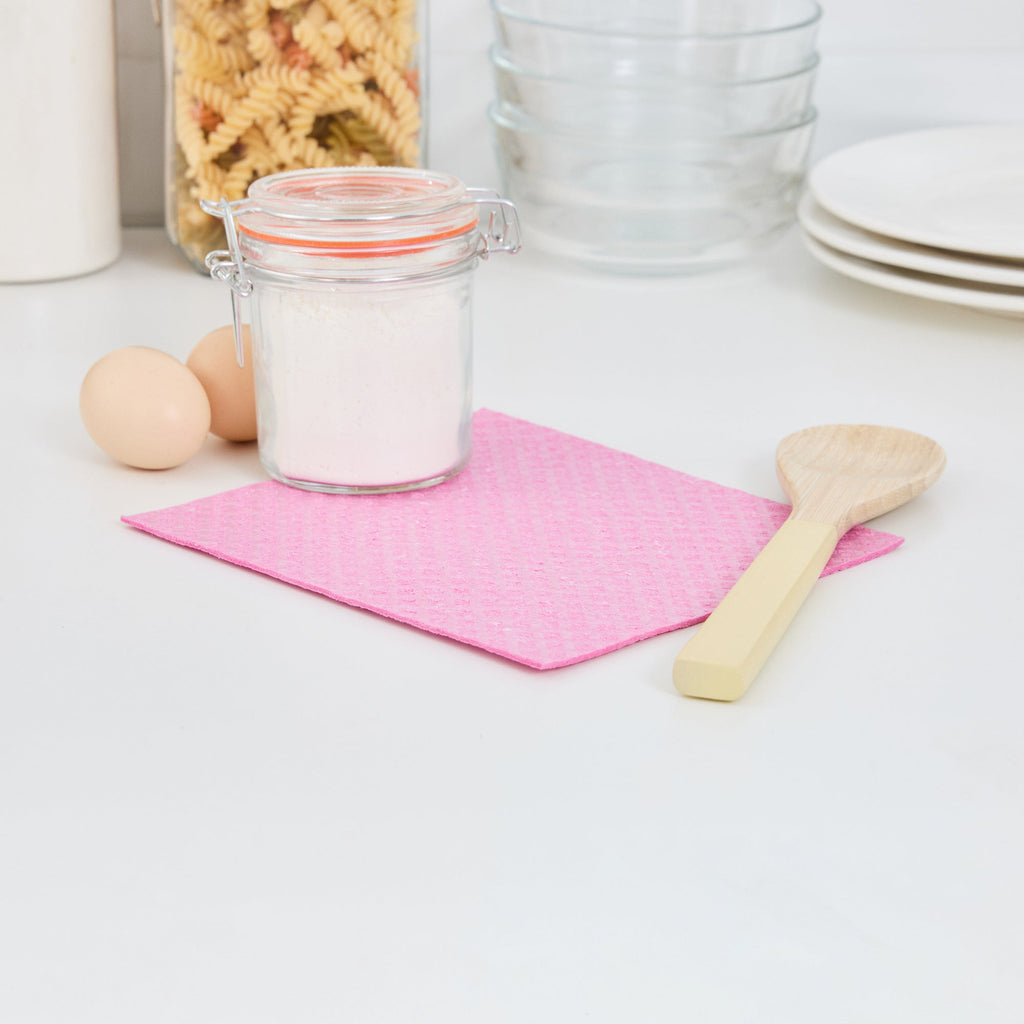 Clean Tek Professional Pink Reusable Swedish Dishcloth - 6 3/4" x 7 3/4" - 200 count box