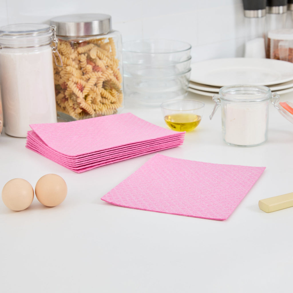 Clean Tek Professional Pink Reusable Swedish Dishcloth - 6 3/4" x 7 3/4" - 200 count box