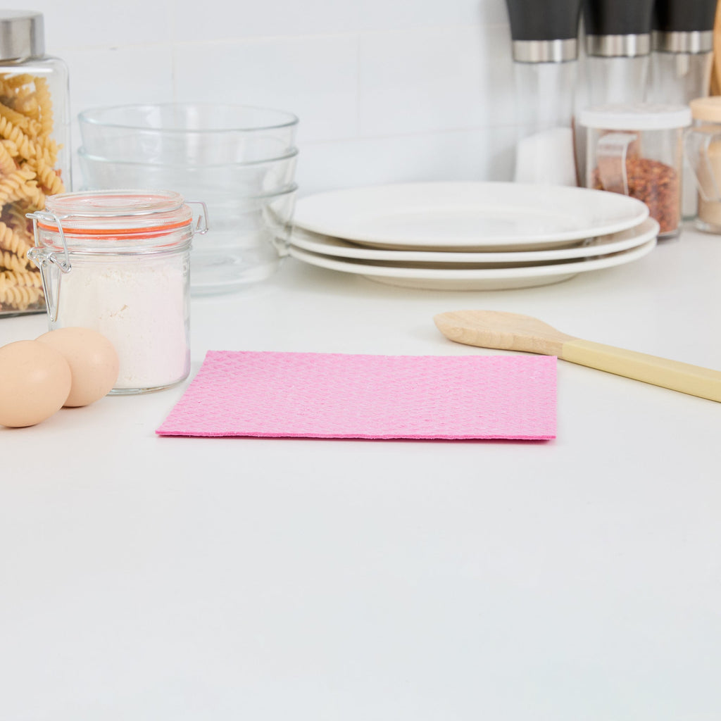 Clean Tek Professional Pink Reusable Swedish Dishcloth - 6 3/4" x 7 3/4" - 200 count box