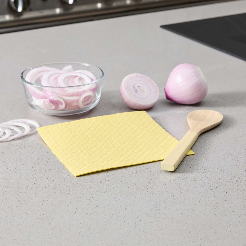 Clean Tek Professional Yellow Reusable Swedish Dishcloth - Biodegradable - 6 3/4" x 7 3/4" - 10 count box