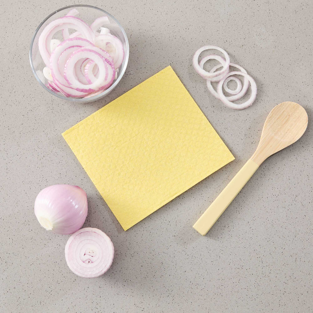 Clean Tek Professional Yellow Reusable Swedish Dishcloth - Biodegradable - 6 3/4" x 7 3/4" - 10 count box