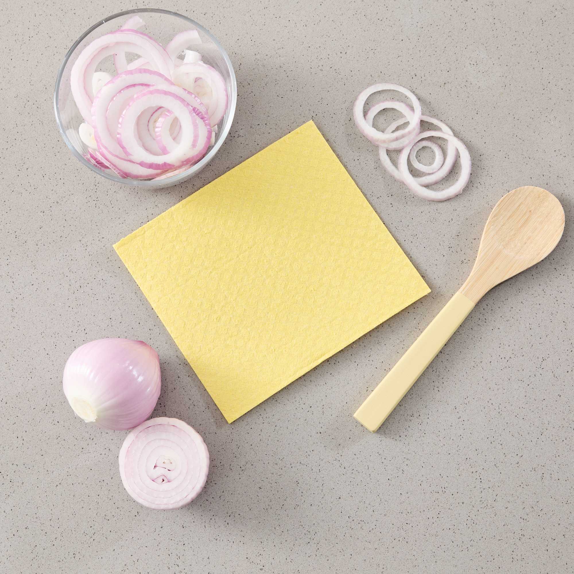 Clean Tek Professional Yellow Reusable Swedish Dishcloth - Biodegradable - 6 3/4" x 7 3/4" - 10 count box
