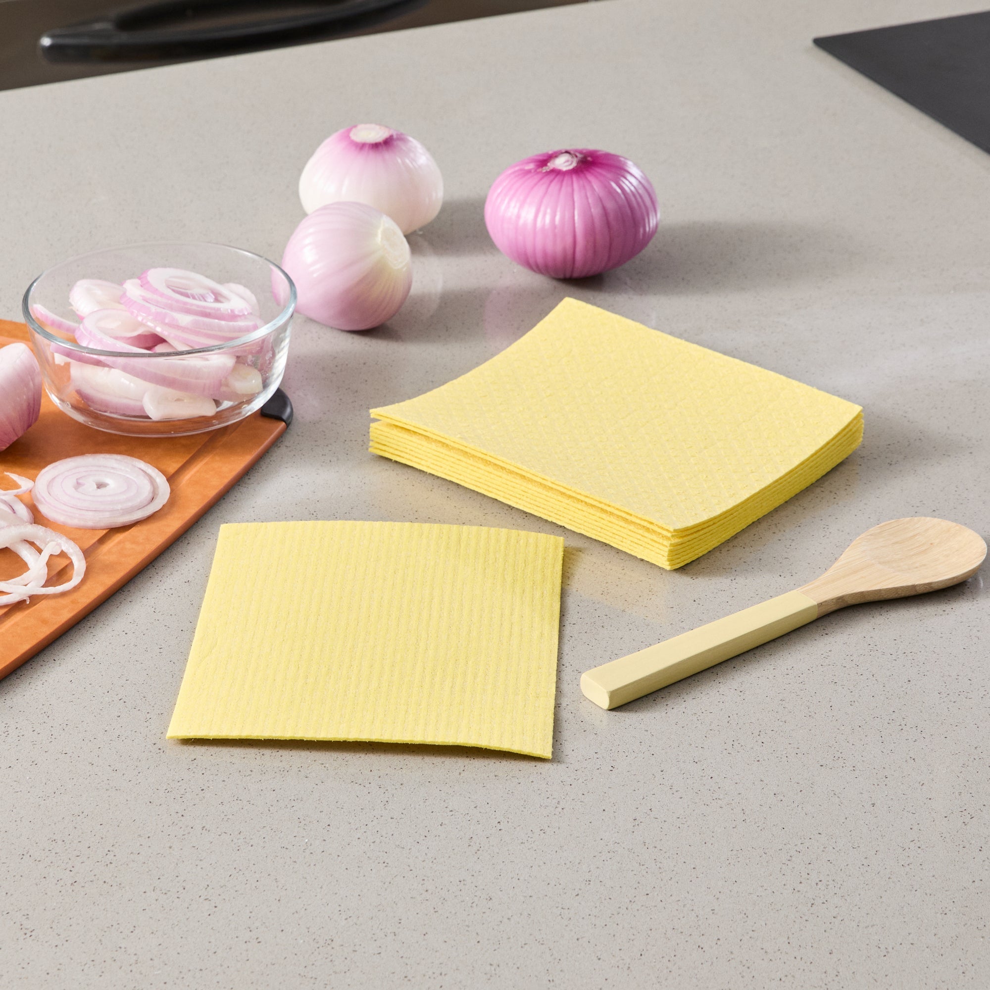 Clean Tek Professional Yellow Reusable Swedish Dishcloth - 6 3/4" x 7 3/4" - 200 count box