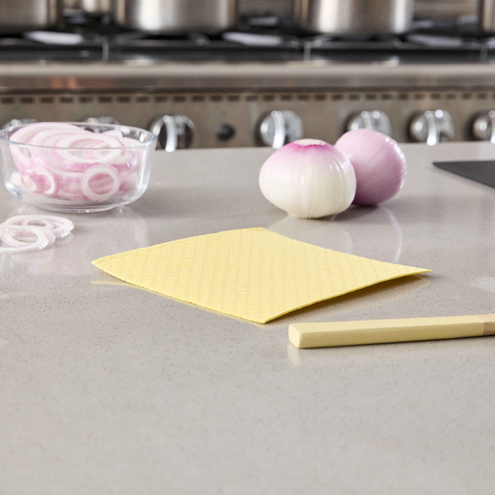 Clean Tek Professional Yellow Reusable Swedish Dishcloth - 6 3/4" x 7 3/4" - 200 count box