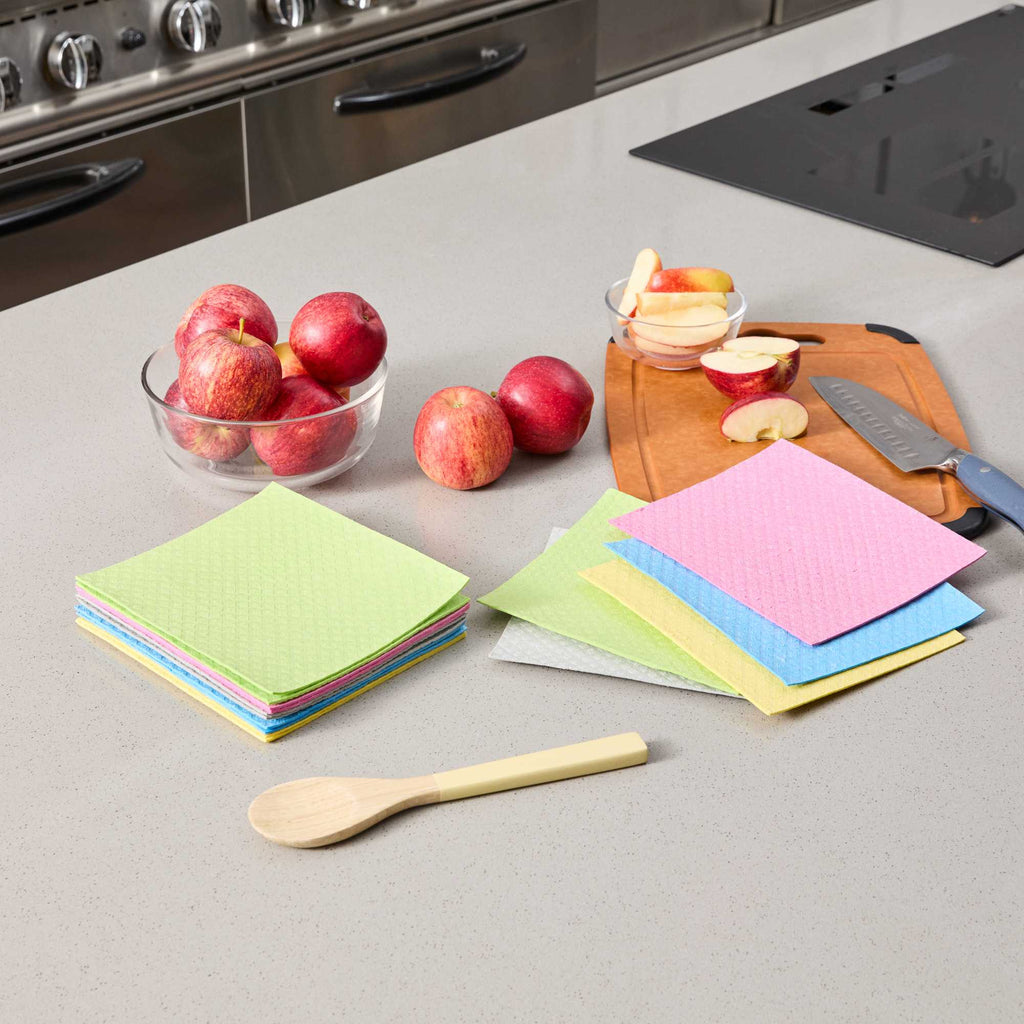 Clean Tek Professional Assorted Reusable Swedish Dishcloth - Biodegradable - 6 3/4" x 7 3/4" - 10 count box
