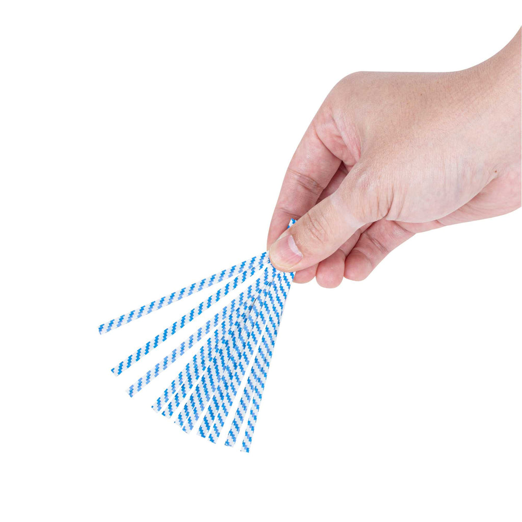 Bag Tek Blue Stripe Paper Twist Tie / Bag Tie - Laminated - 4" - 50000 count box