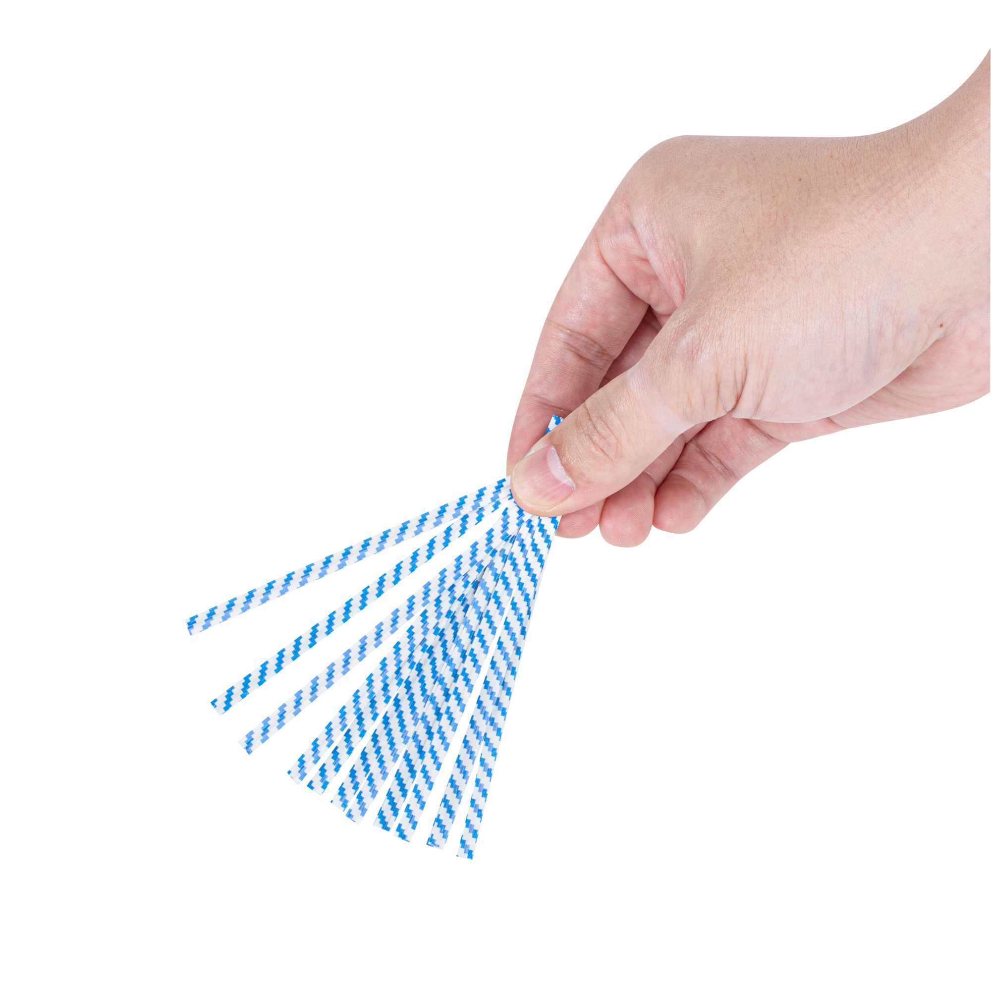 Bag Tek Blue Stripe Paper Twist Tie / Bag Tie - Laminated - 4" - 5000 count box