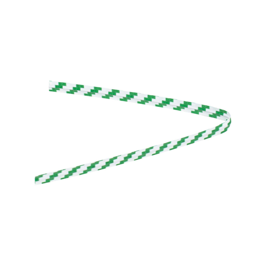 Bag Tek Green Stripe Paper Twist Tie / Bag Tie - Laminated - 4" - 500 count box