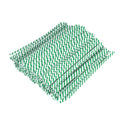 Bag Tek Green Stripe Paper Twist Tie / Bag Tie - Laminated - 4" - 50000 count box