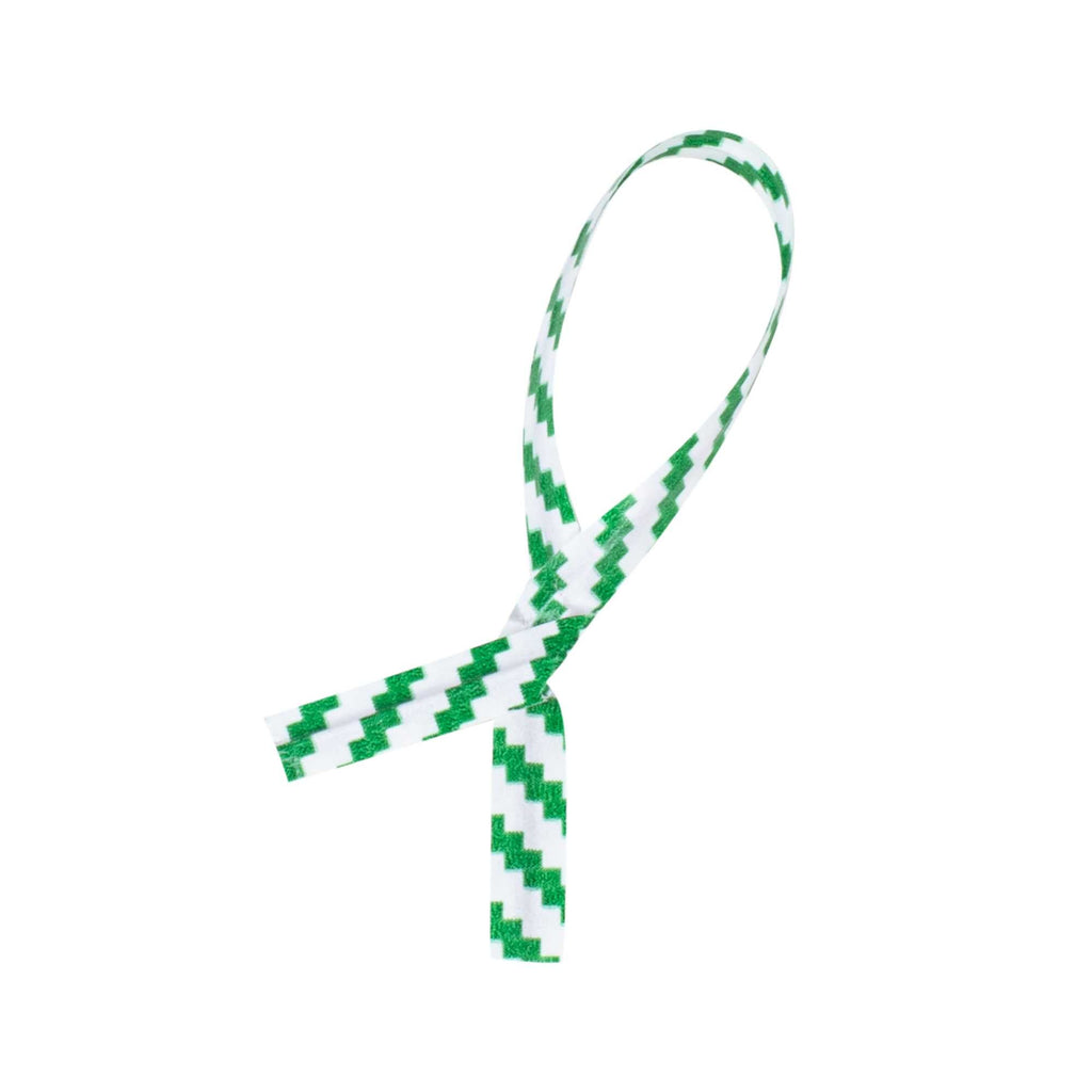 Bag Tek Green Stripe Paper Twist Tie / Bag Tie - Laminated - 4" - 50000 count box