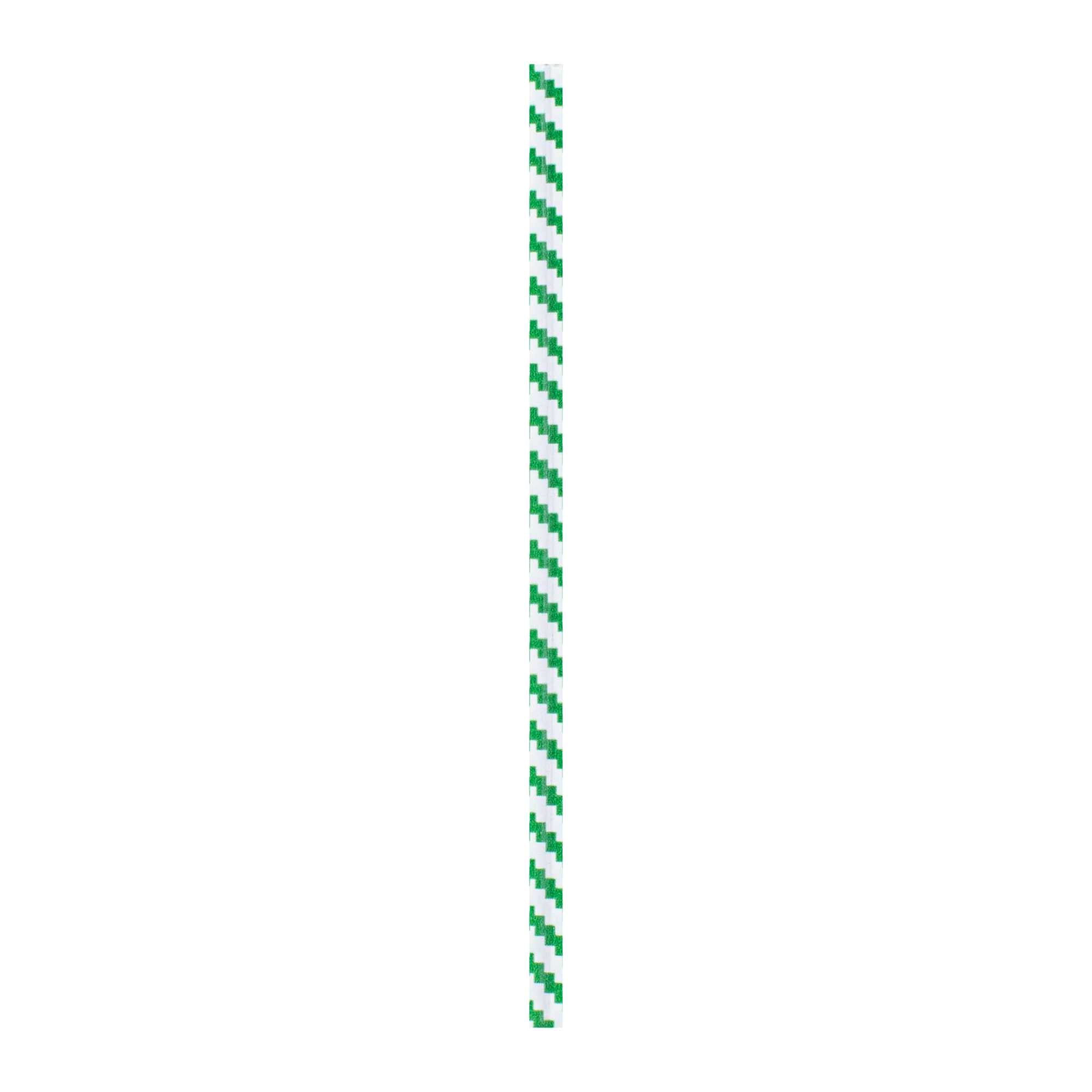 Bag Tek Green Stripe Paper Twist Tie / Bag Tie - Laminated - 4" - 5000 count box