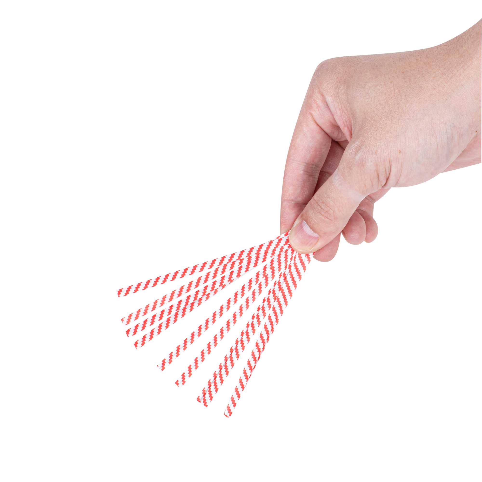 Bag Tek Red Stripe Paper Twist Tie / Bag Tie - Laminated - 4" - 50000 count box