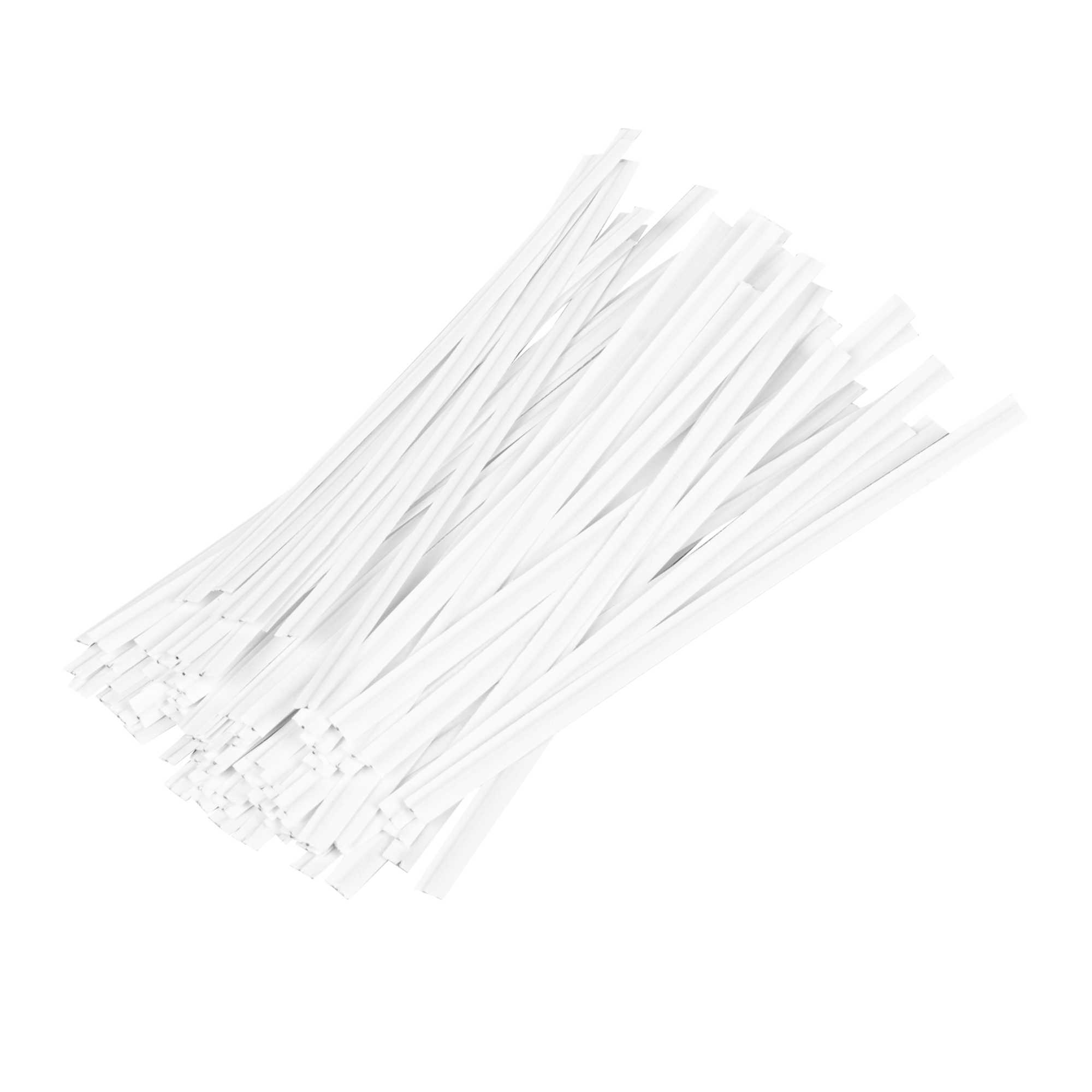 Bag Tek White Paper Twist Tie / Bag Tie - Laminated - 4" - 500 count box