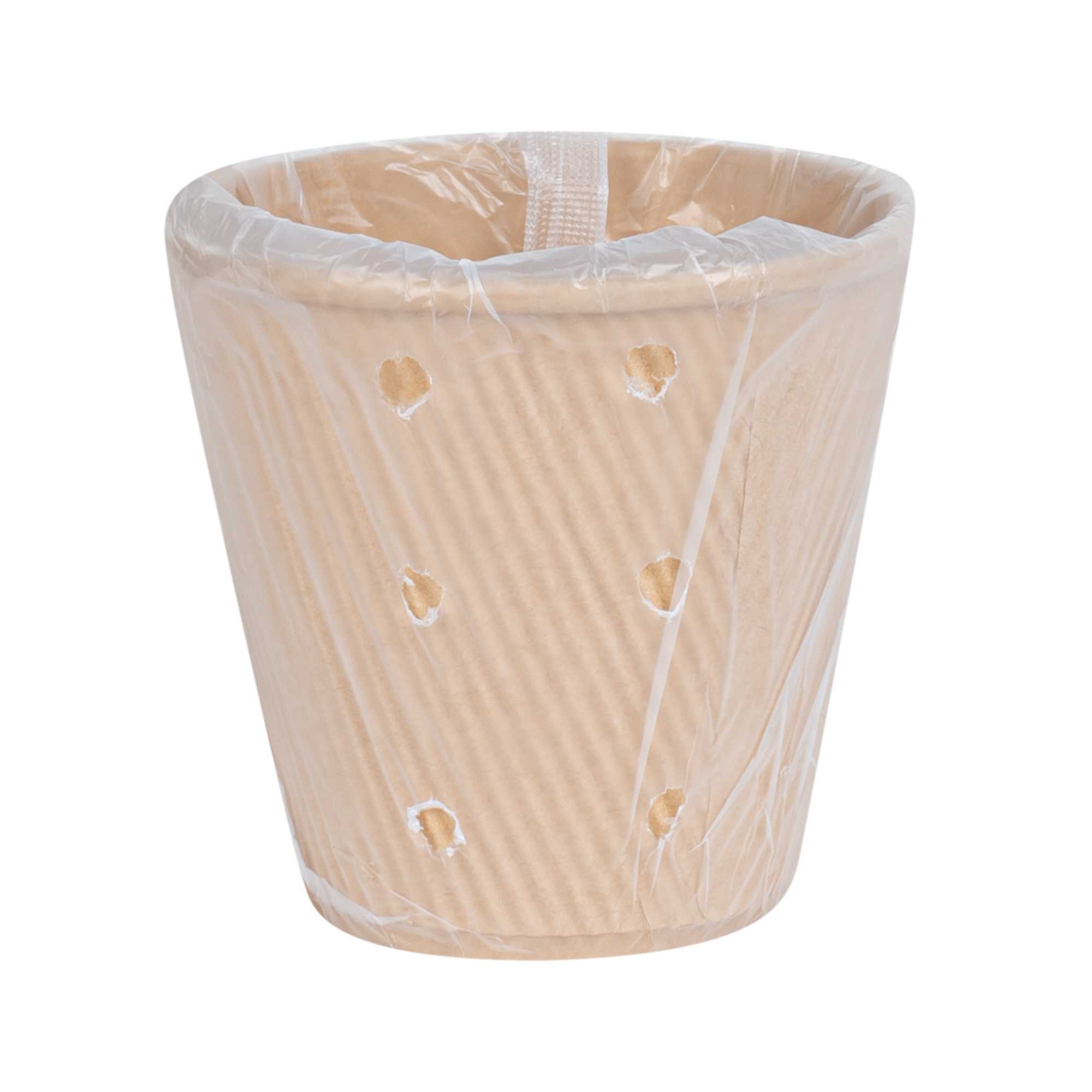 Restpresso 8 oz Kraft Paper Hot Cup - Individually Wrapped, PLA Lining, Compostable, Ripple Wall - 25 count box