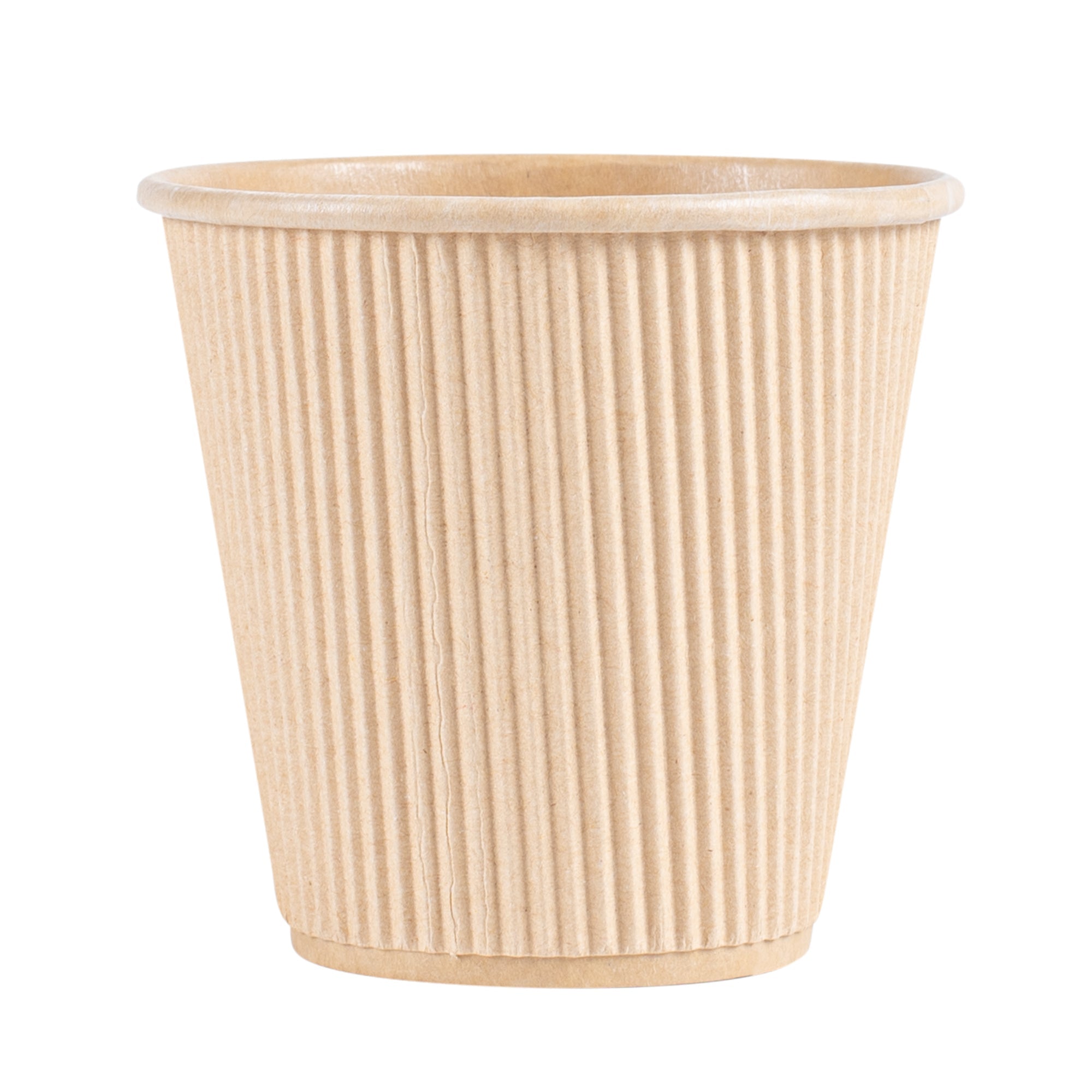 Restpresso 8 oz Kraft Paper Hot Cup - Individually Wrapped, PLA Lining, Compostable, Ripple Wall - 500 count box