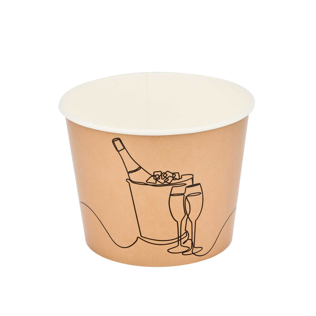Cater Tek 5 lb Kraft Disposable Paper Ice Bucket - 7 1/2" x 7 1/2" x 5 3/4" - 10 Count Box