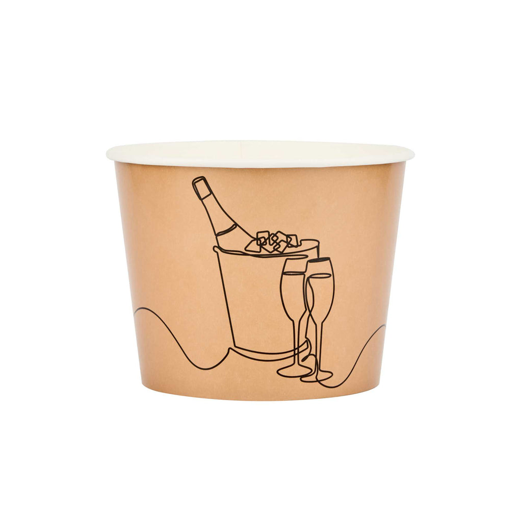 Cater Tek 5 lb Kraft Disposable Paper Ice Bucket - 7 1/2" x 7 1/2" x 5 3/4" - 10 Count Box