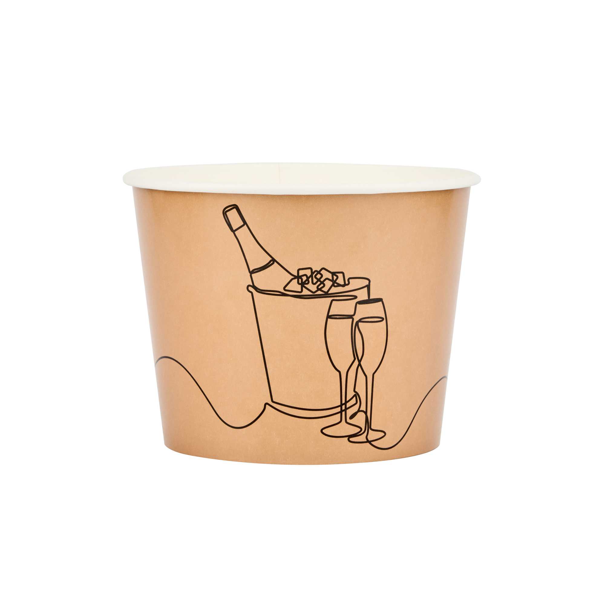Cater Tek 5 lb Kraft Disposable Paper Ice Bucket - 7 1/2" x 7 1/2" x 5 3/4" - 10 Count Box