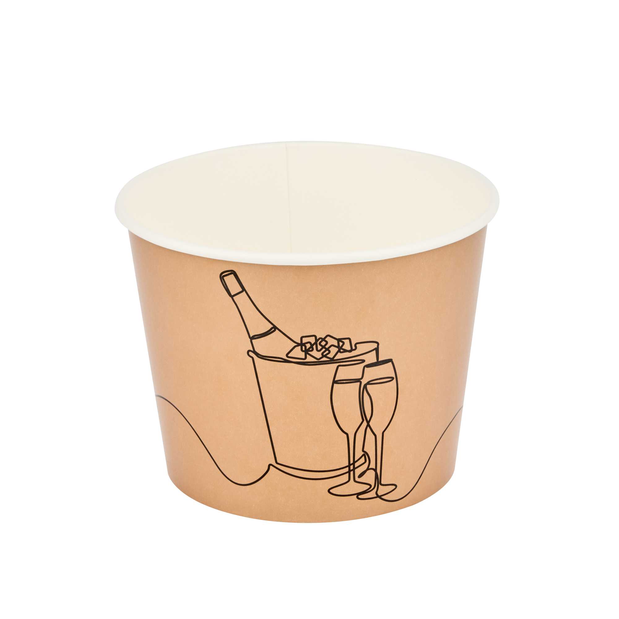 Cater Tek 5 lb Kraft Disposable Paper Ice Bucket - 7 1/2" x 7 1/2" x 5 3/4" - 100 Count Box