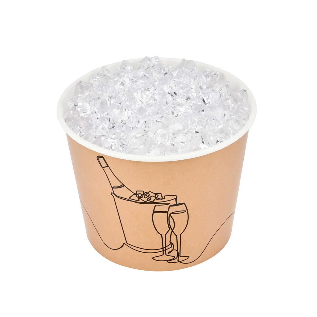 Cater Tek 5 lb Kraft Disposable Paper Ice Bucket - 7 1/2" x 7 1/2" x 5 3/4" - 100 Count Box