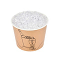 Cater Tek 5 lb Kraft Disposable Paper Ice Bucket - 7 1/2" x 7 1/2" x 5 3/4" - 100 Count Box