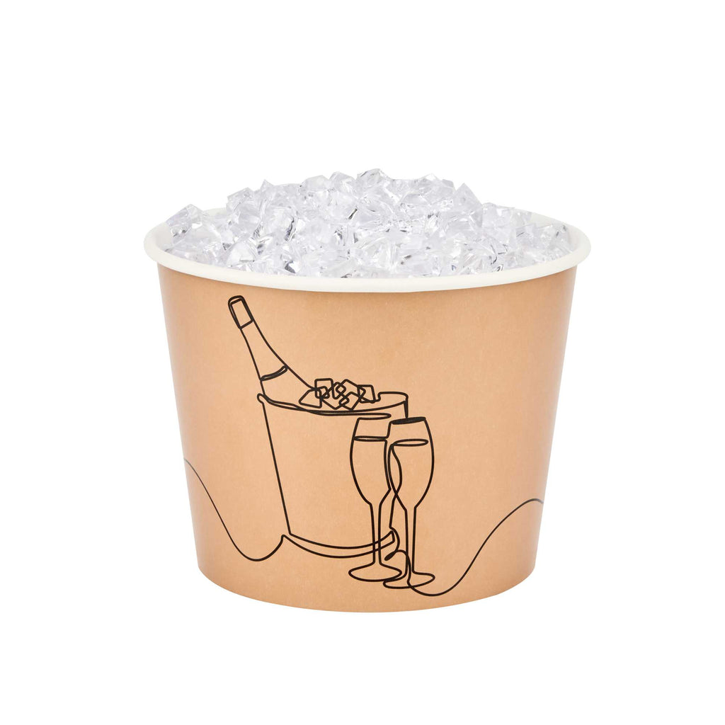 Cater Tek 5 lb Kraft Disposable Paper Ice Bucket - 7 1/2" x 7 1/2" x 5 3/4" - 100 Count Box