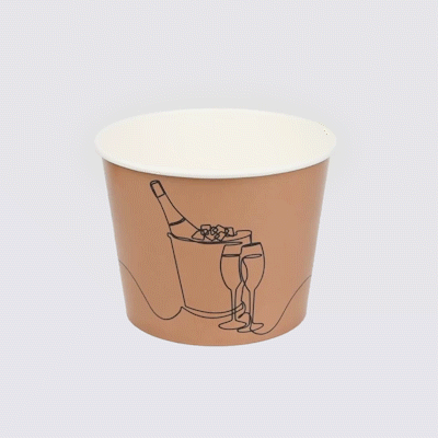 Cater Tek 5 lb Kraft Disposable Paper Ice Bucket - 7 1/2" x 7 1/2" x 5 3/4" - 100 Count Box