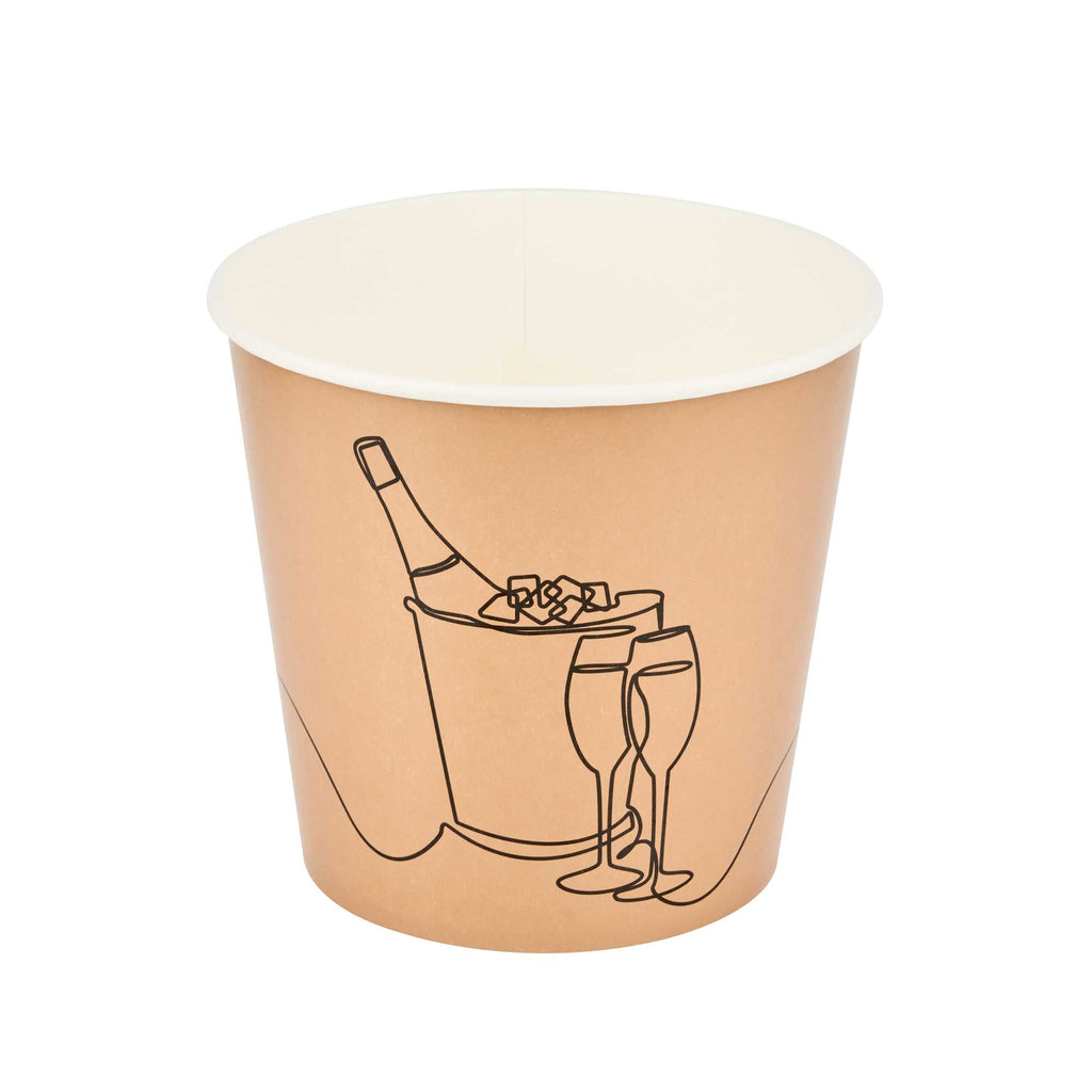 Cater Tek 10 lb Kraft Disposable Paper Ice Bucket - 8 3/4" x 8 3/4" x 8 1/4" - 10 Count Box