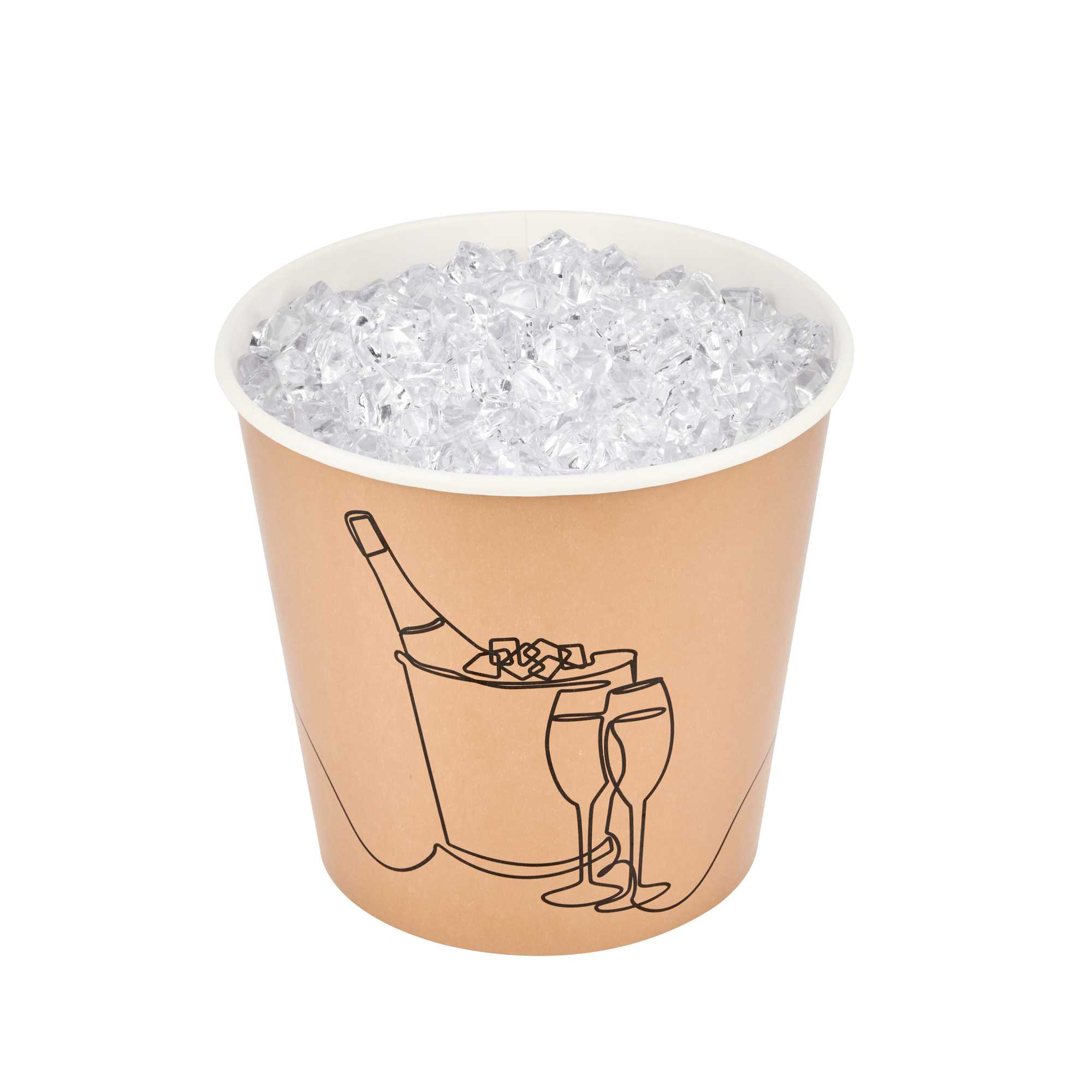 Cater Tek 10 lb Kraft Disposable Paper Ice Bucket - 8 3/4" x 8 3/4" x 8 1/4" - 10 Count Box