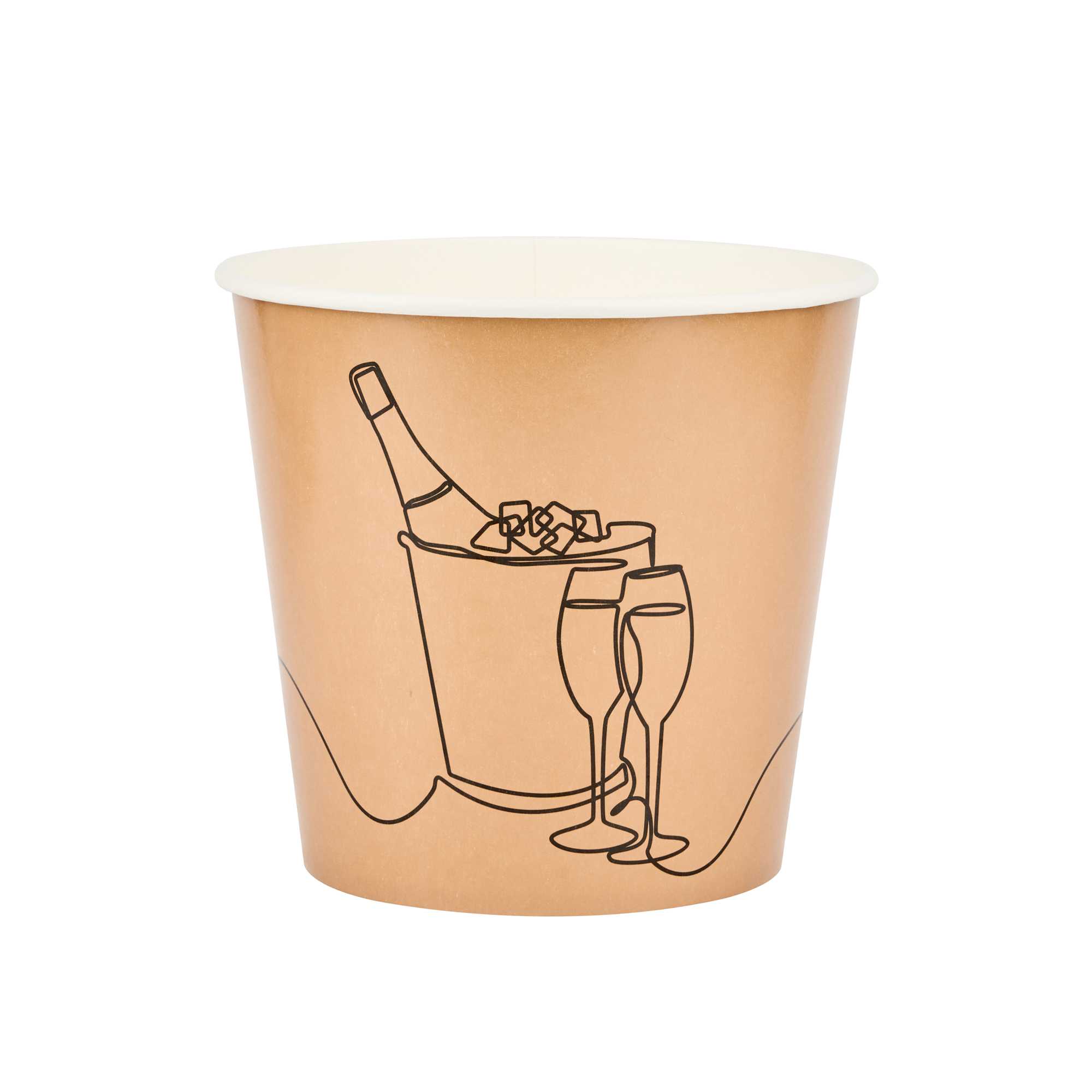 Cater Tek 10 lb Kraft Disposable Paper Ice Bucket - 8 3/4" x 8 3/4" x 8 1/4" - 10 Count Box