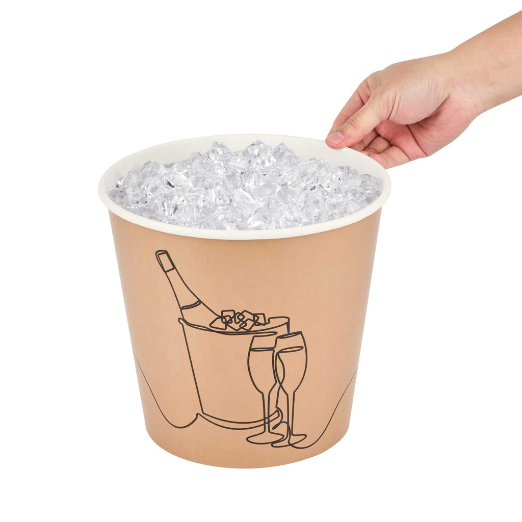 Cater Tek 10 lb Kraft Disposable Paper Ice Bucket - 8 3/4" x 8 3/4" x 8 1/4" - 100 Count Box