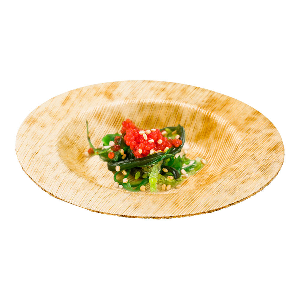 Bambuddha Round Natural Bamboo Small Plate - 3 1/2" x 3 1/2" - 100 count box